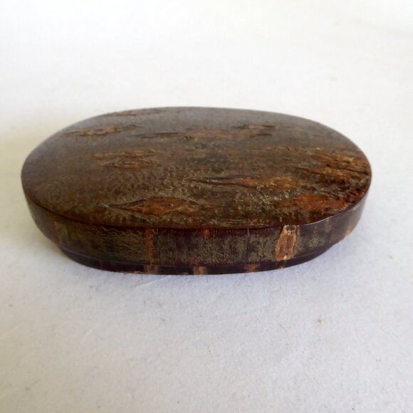 VINTAGE JAPANESE KABAZAIKU HANDCRAFTED WOOD CHERRY BARK LIDDED BOX CONTAINER NEW - Picture 3 of 7